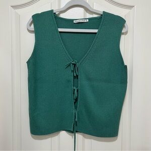 Abercrombie & Fitch Teal Ribbed Knit V-Neck Vest